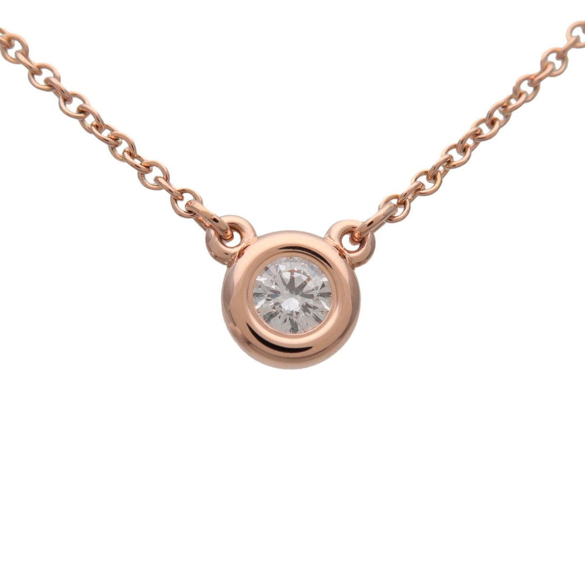 Tiffany & Co. Elsa Peretti Diamonds By The Yard Pendant 18K Rose Gold with Diamond, Gold, Rose Gold, Necklace