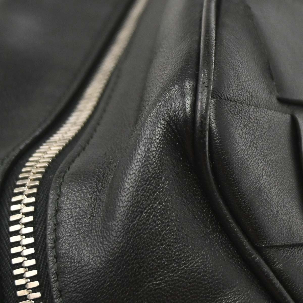 Bottega Veneta Zip Clutch Leather with Intrecciato Snakeskin Detail, Black, Leather, Clutch