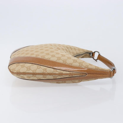Gucci Vintage Zip Hobo GG Canvas with Leather, Beige, Canvas, Shoulder Bag