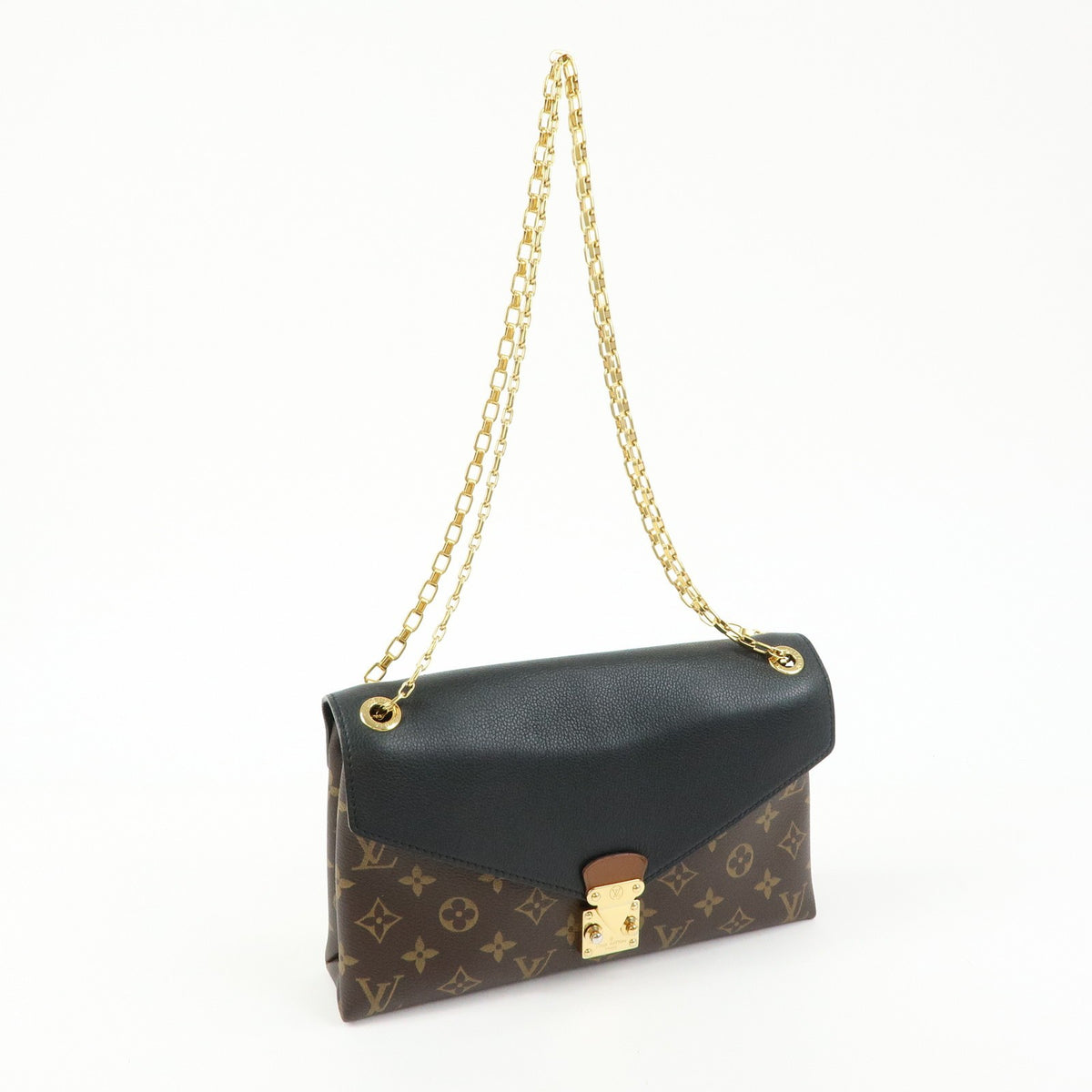 Louis Vuitton Pallas Chain Monogram Canvas and Calfskin, Brown, Canvas, Shoulder Bag