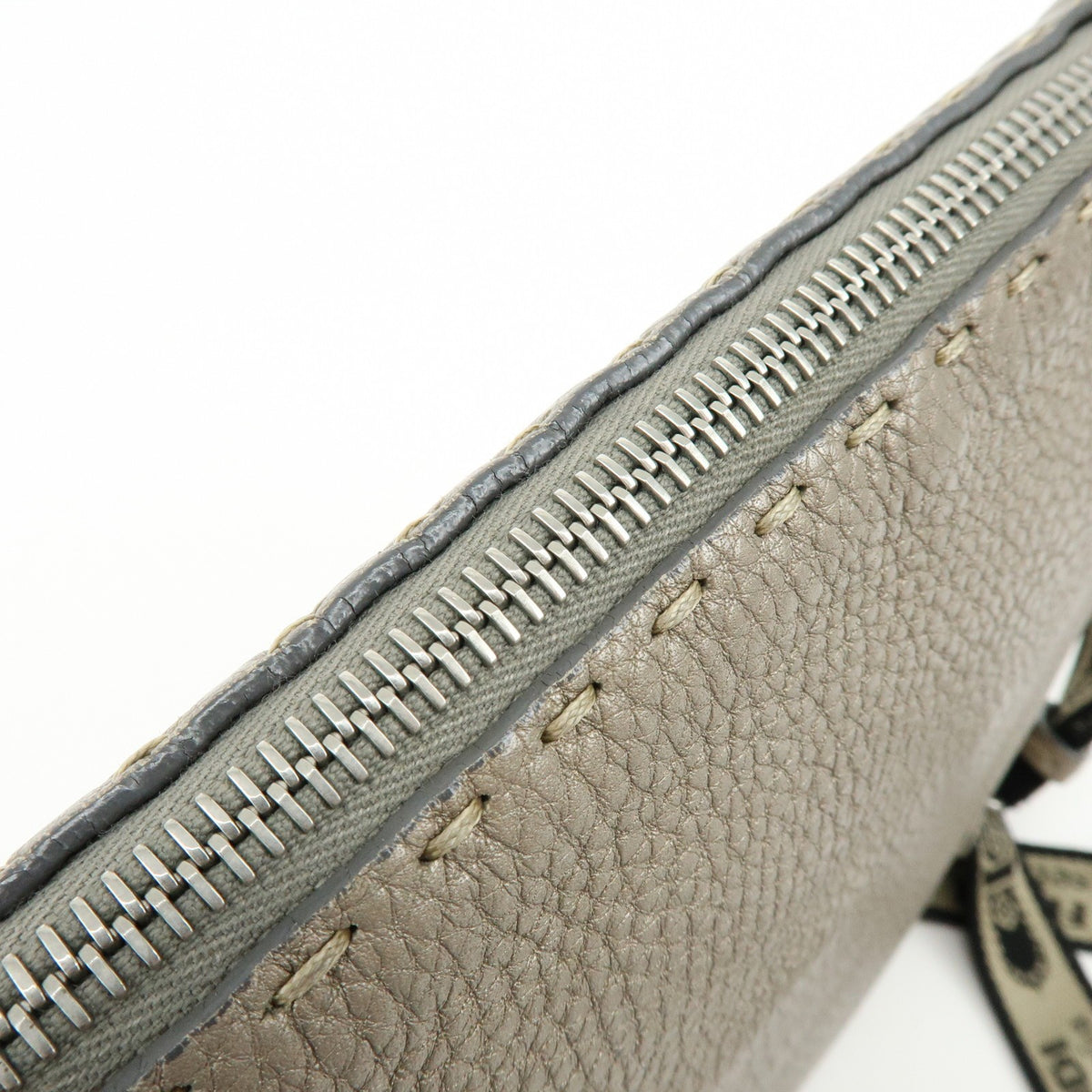 Fendi Selleria Leather, Neutral, Leather, Crossbody Bag