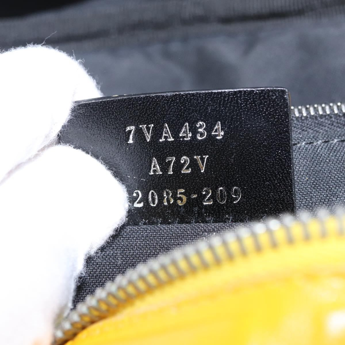Fendi Zip Waist Zucca Embossed Leather, Yellow, Canvas, Handbag