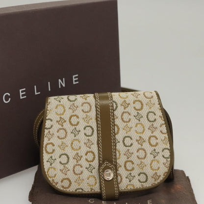 Celine Vintage Shoulder Bag Canvas, Khaki, Canvas, Shoulder Bag