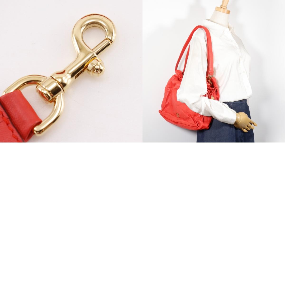 Loewe Flamenco Leather, Red, Leather, Shoulder Bag
