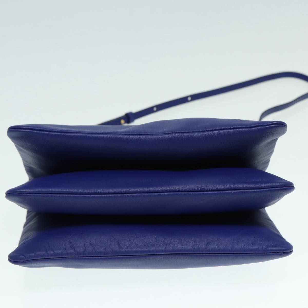 Céline Trio, Blue, Leather, shoulder