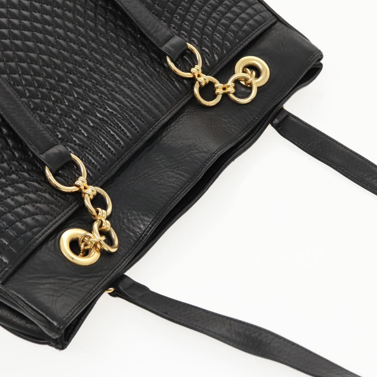 Bally Vintage Quilted Leather, Black, Leather, Shoulder Bag