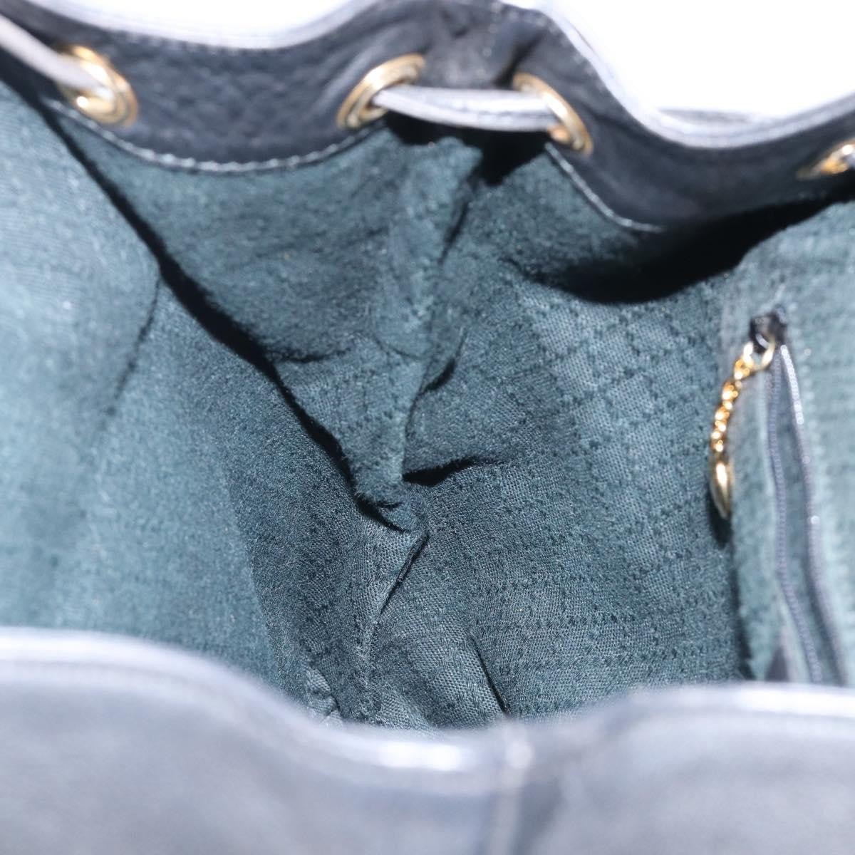 Gucci Vintage Bamboo Leather, Black, Leather, Backpack