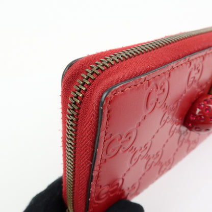 Gucci Cherries Wallet on Chain Guccissima Leather, Red, Leather, Crossbody Bag