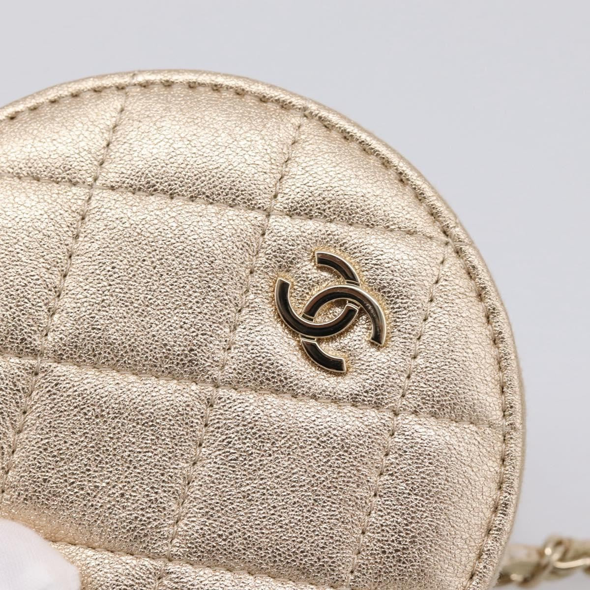 Chanel Pearl Crown CC Multi Pouches Wristlet Quilted Lambskin, Gold, Leather, Clutch