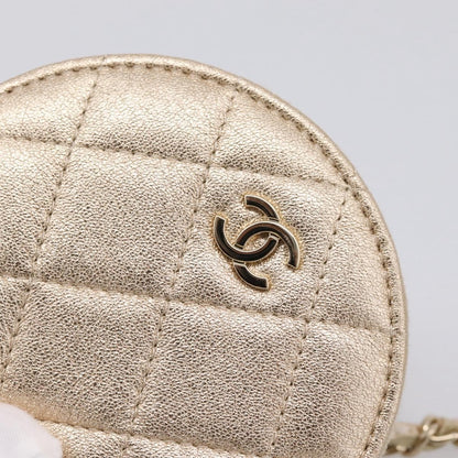 Chanel Pearl Crown CC Multi Pouches Wristlet Quilted Lambskin, Gold, Leather, Clutch