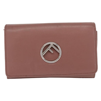 Fendi F is Fendi Wallet on Chain Leather, Pink, Leather, Shoulder Bag