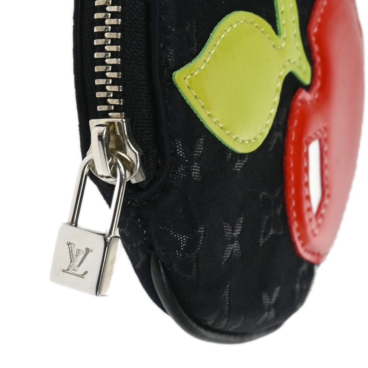 Louis Vuitton Round Coin Purse Limited Edition Monogram Silk, Black, Silk, Wallet