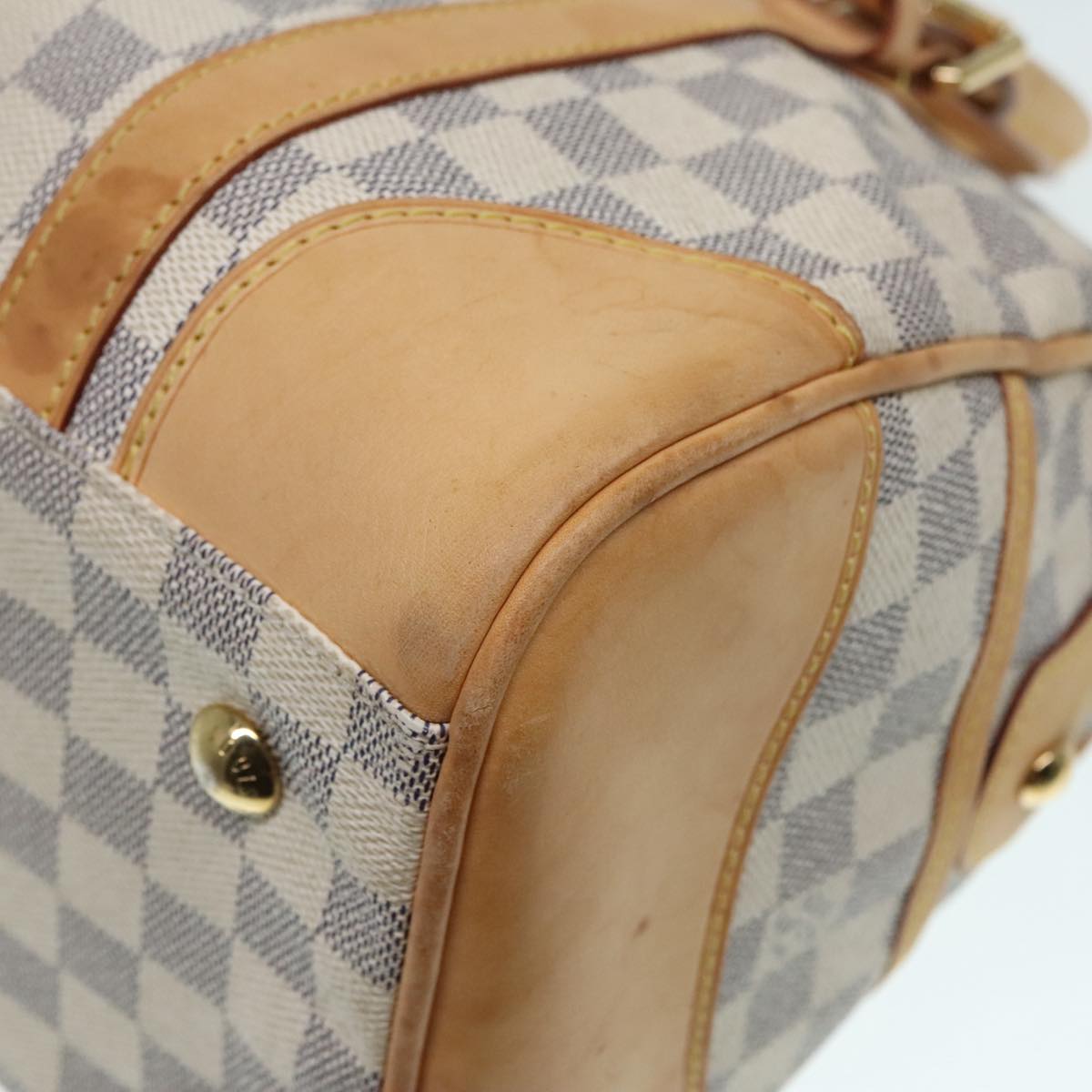 Louis Vuitton Berkley, White, Canvas, handbag