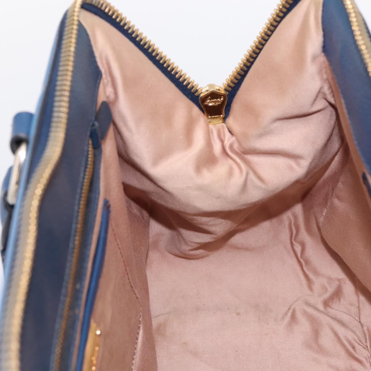 Miu Miu Madras Bowler Leather, Blue, Leather, Handbag