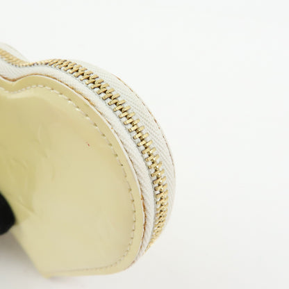 Louis Vuitton Heart Coin Purse Monogram Vernis, Beige, Patent Leather, Clutch