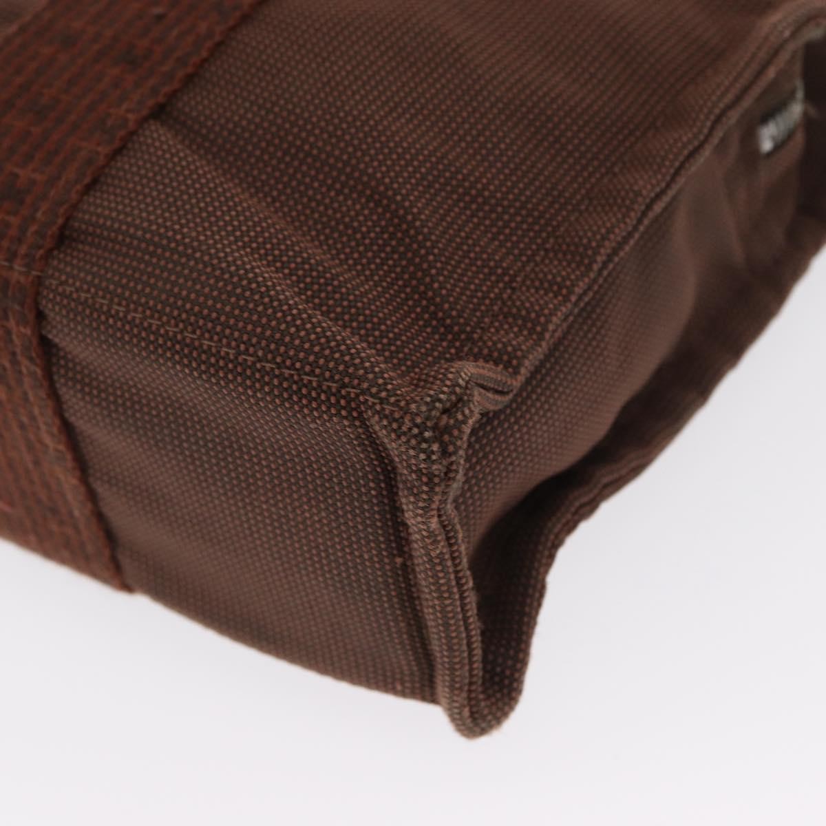 Hermes Fourre-tout Herline Canvas, Brown, Canvas, Tote Bag