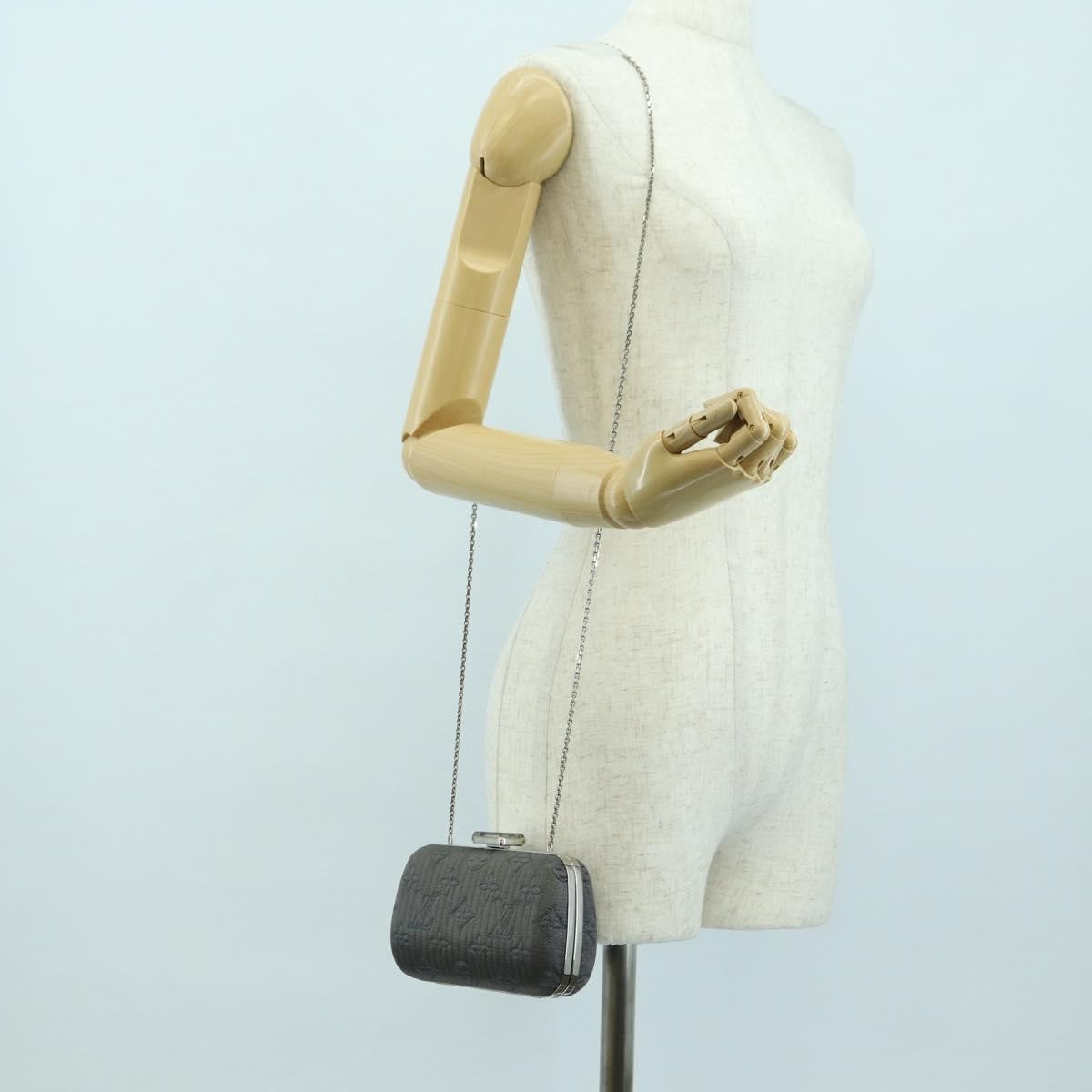 Louis Vuitton Motard Minaudiere Monogram Satin, Gray, Satin, Clutch