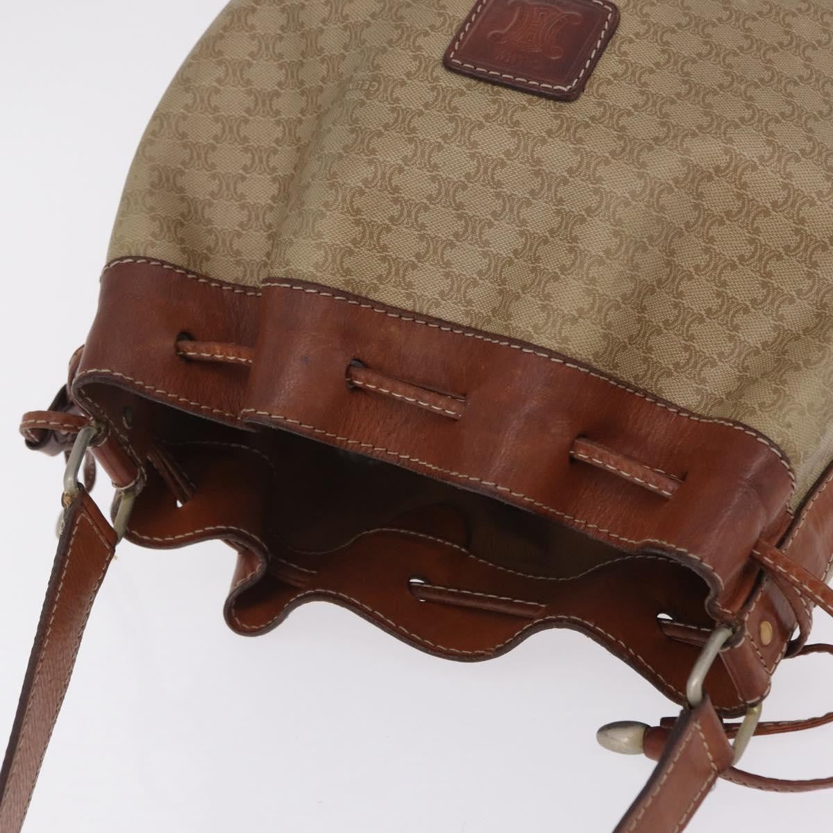 Celine Macadam Shoulder Canvas, Beige, Canvas, Crossbody Bag