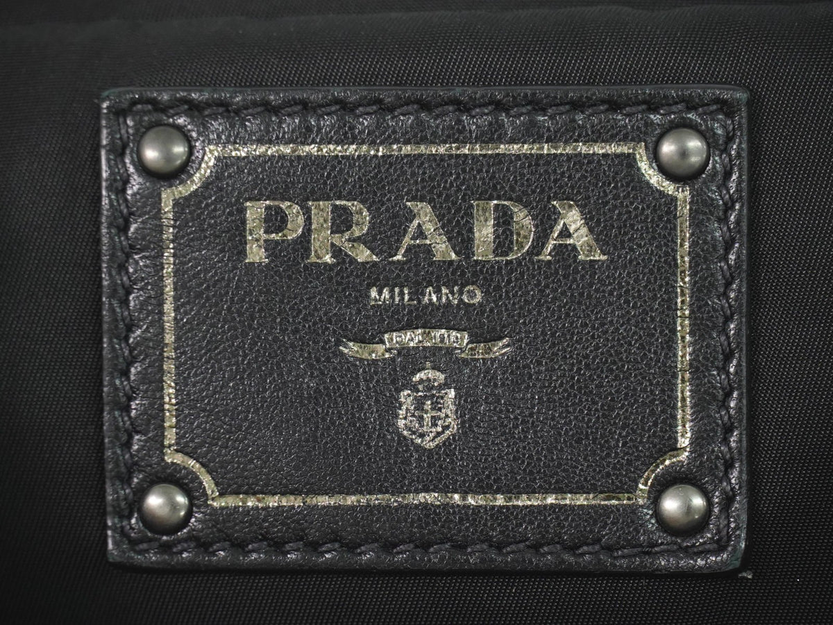 Prada Convertible Double Tessuto, Navy, Nylon, Tote Bag