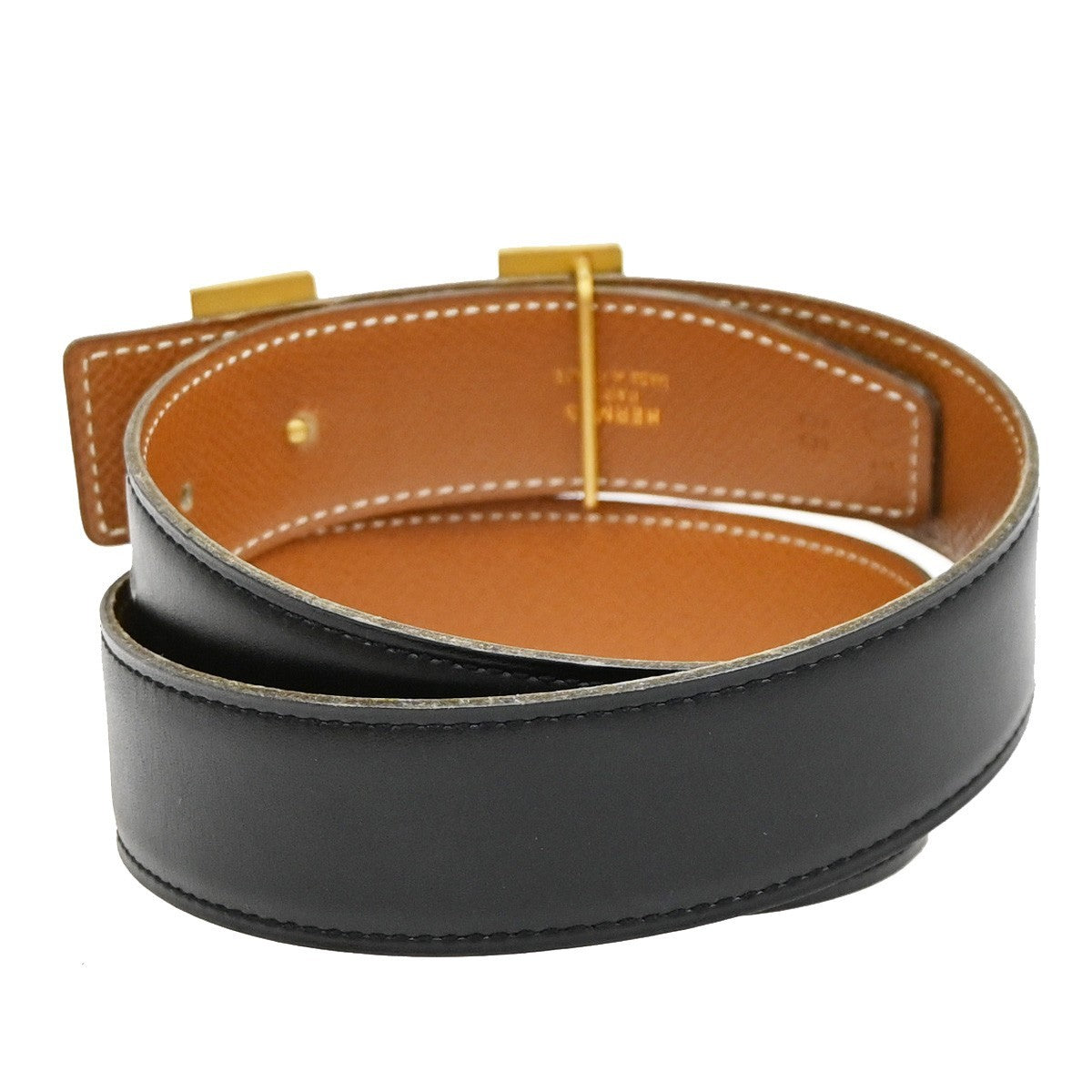 Hermes Constance Reversible Belt Leather, Black, Leather, Belt