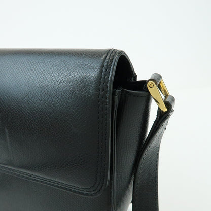 Valentino Garavani VLogo Flap Leather, Black, Leather, Shoulder Bag
