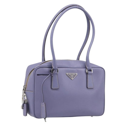 Prada Bauletto Saffiano, Purple, Leather, Handbag