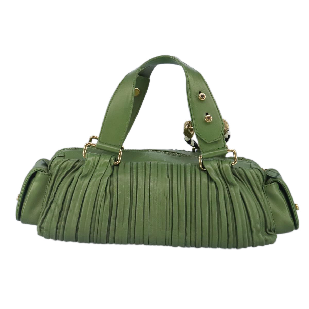 Bulgari, Green, Leather, handbag