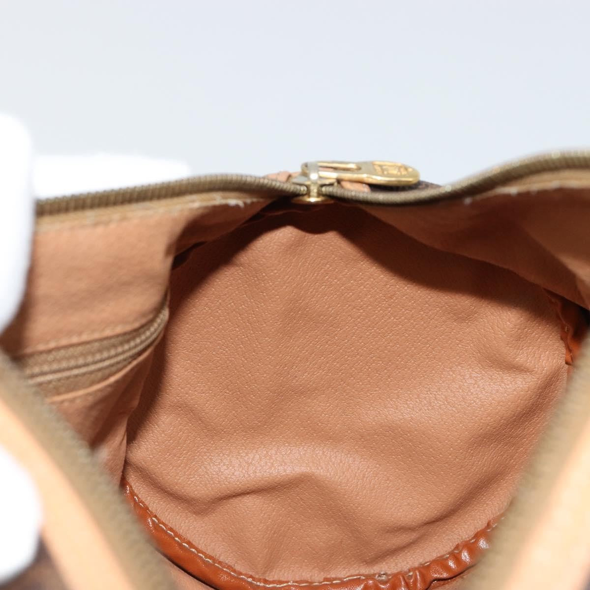 Celine Vintage Barrel Macadam Canvas & Leather, Brown, PVC, Handbag