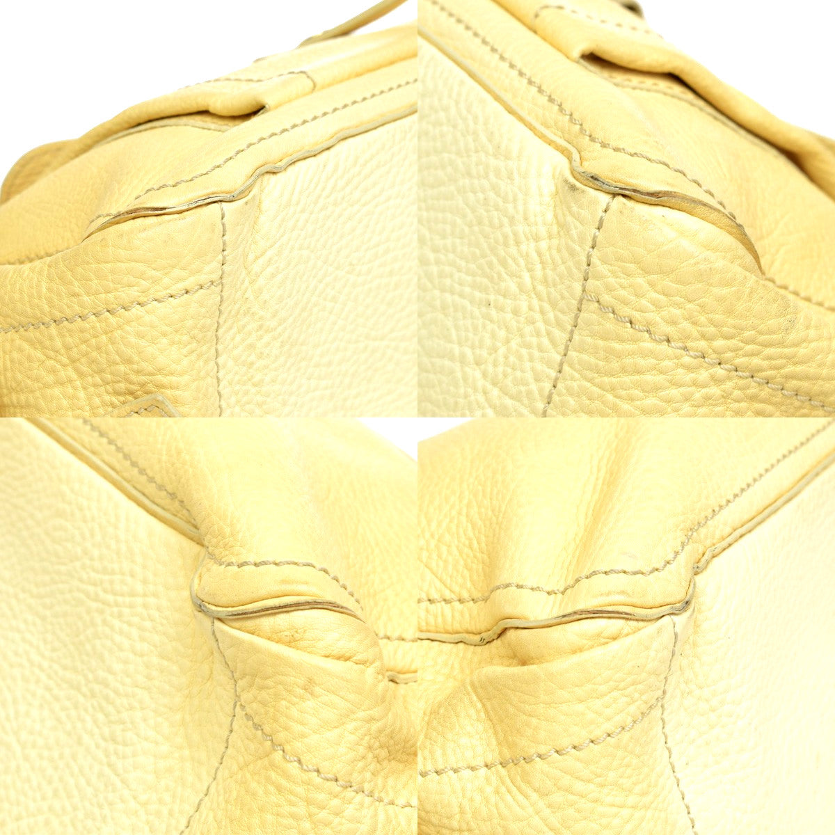 Celine Boogie Satchel Leather, Yellow, Leather, Handbag