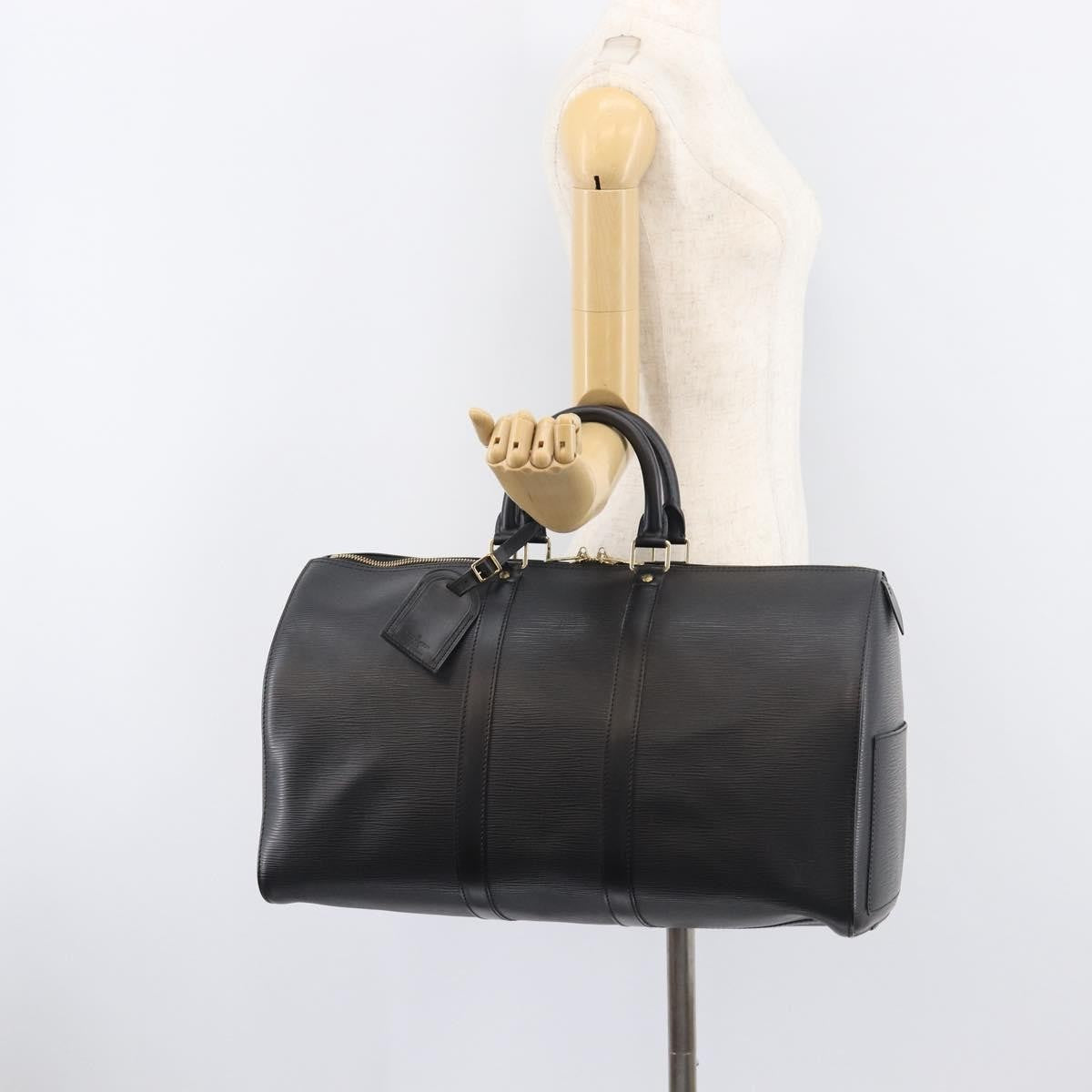 Louis Vuitton Keepall Epi Leather, Black, Leather, Travel Bag