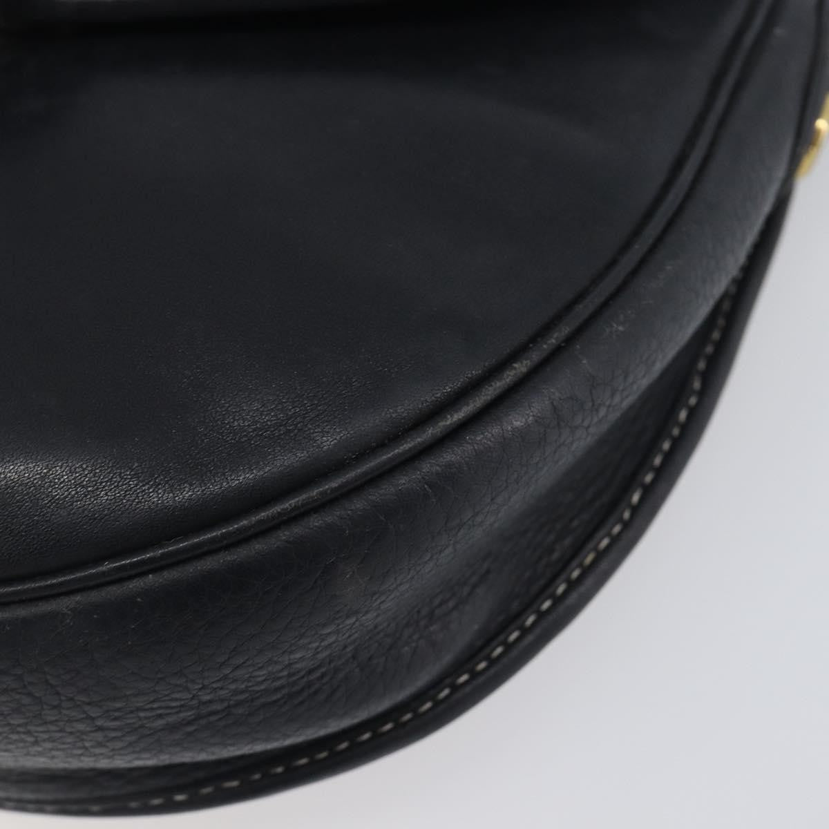 Christian Dior Vintage CD Logo Leather, Navy, Leather, Shoulder Bag