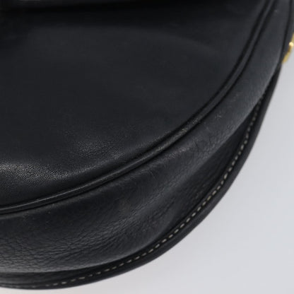 Christian Dior Vintage CD Logo Leather, Navy, Leather, Shoulder Bag
