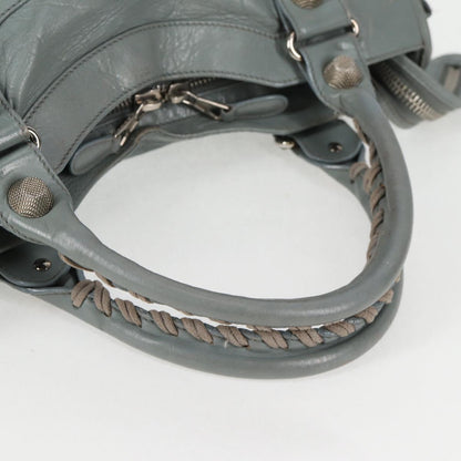 Balenciaga City, GRAY, Leather, handbag