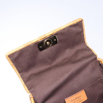 Salvatore Ferragamo Gancini, Brown, Leather, handbag