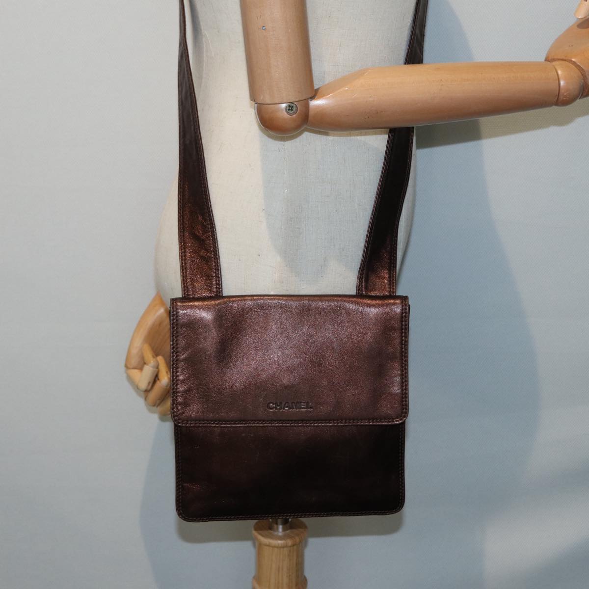 Chanel, Brown, Leather, shoulder