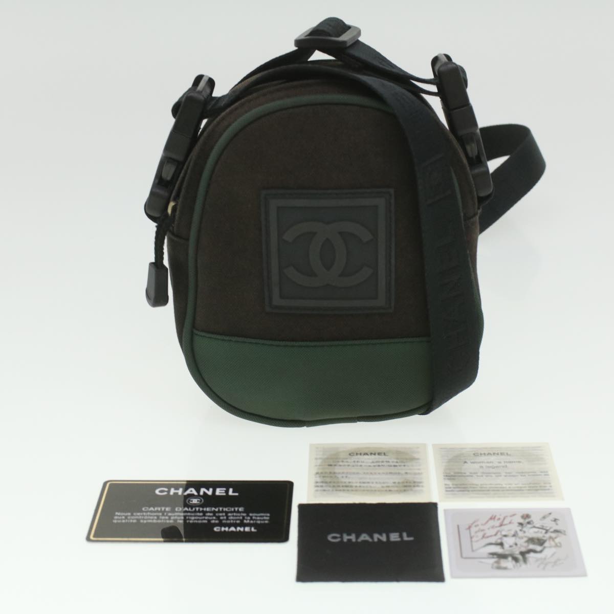 Chanel Sport line, Khaki, Canvas, shoulder