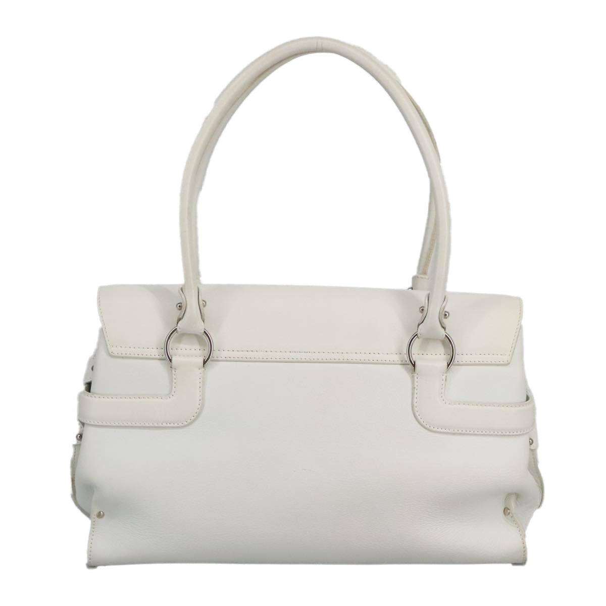 Salvatore Ferragamo, White, Leather, shoulder