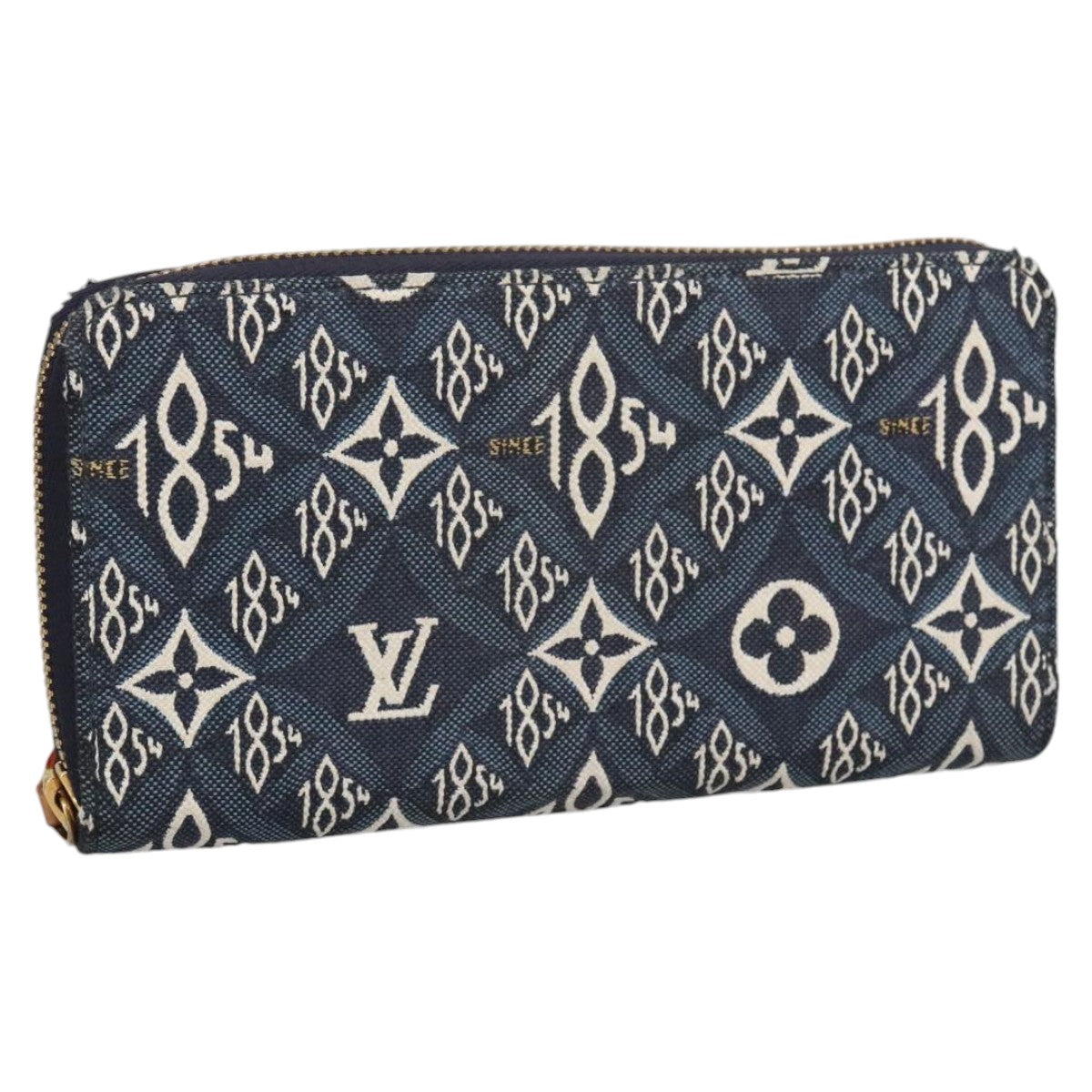 Louis Vuitton Portefeuille zippy, Blue, Canvas, wallet