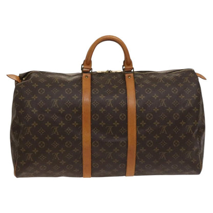 Louis Vuitton Keepall 55, Brown, Canvas, travel