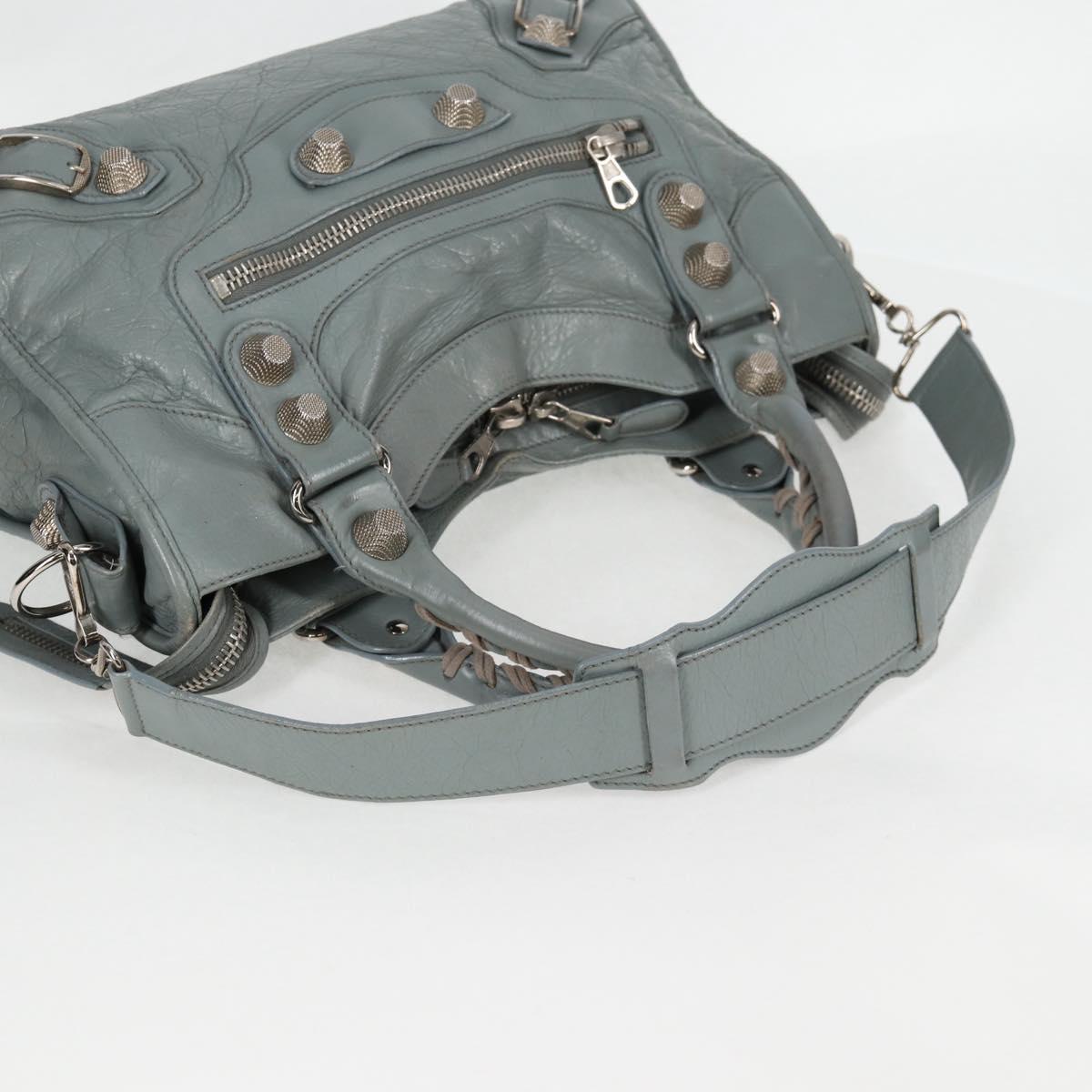 Balenciaga City, GRAY, Leather, handbag