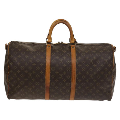 Louis Vuitton Keepall Bandouliere 55, Black, Canvas, travel