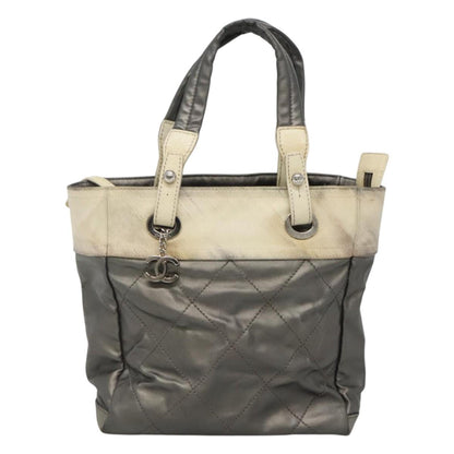 Chanel Paris Biarritz, Grey, Canvas, tote