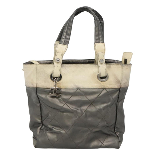 Chanel Paris Biarritz, Grey, Canvas, tote