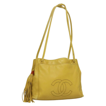 Chanel Coco Mark, Yellow, Leather, shoulder