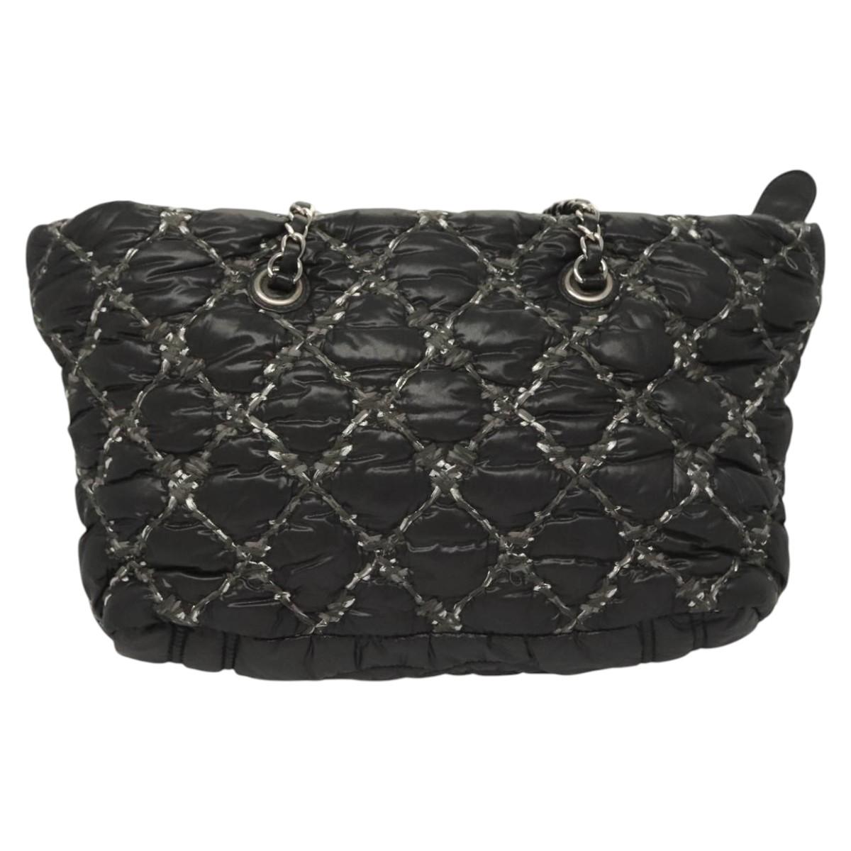 Chanel Paris Byzans, Black, NYLON, shoulder