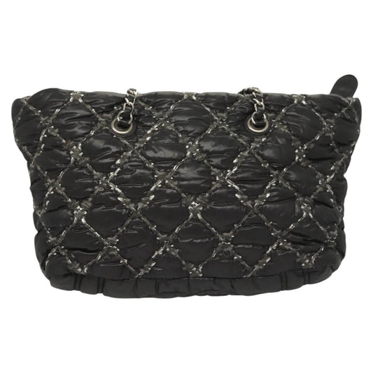 Chanel Paris Byzans, Black, NYLON, shoulder