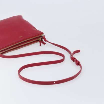 Celine Trio Leather, Red, Leather, Crossbody Bag