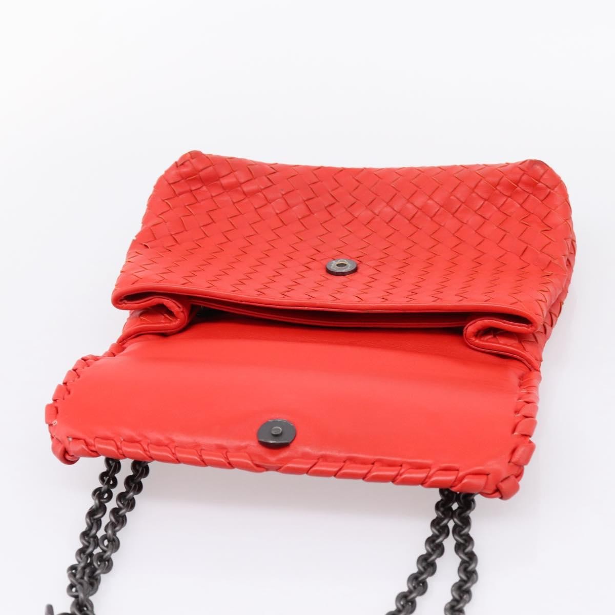 Bottega Veneta Olimpia Intrecciato Nappa, Red, Leather, Shoulder Bag