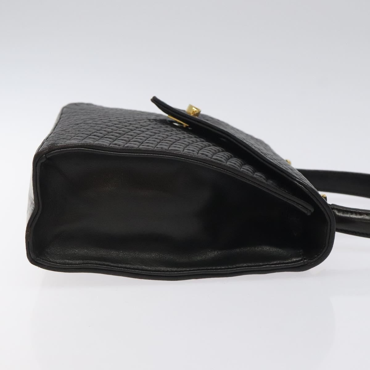 Bally Vintage Quilted Leather, Black, Leather, Handbag