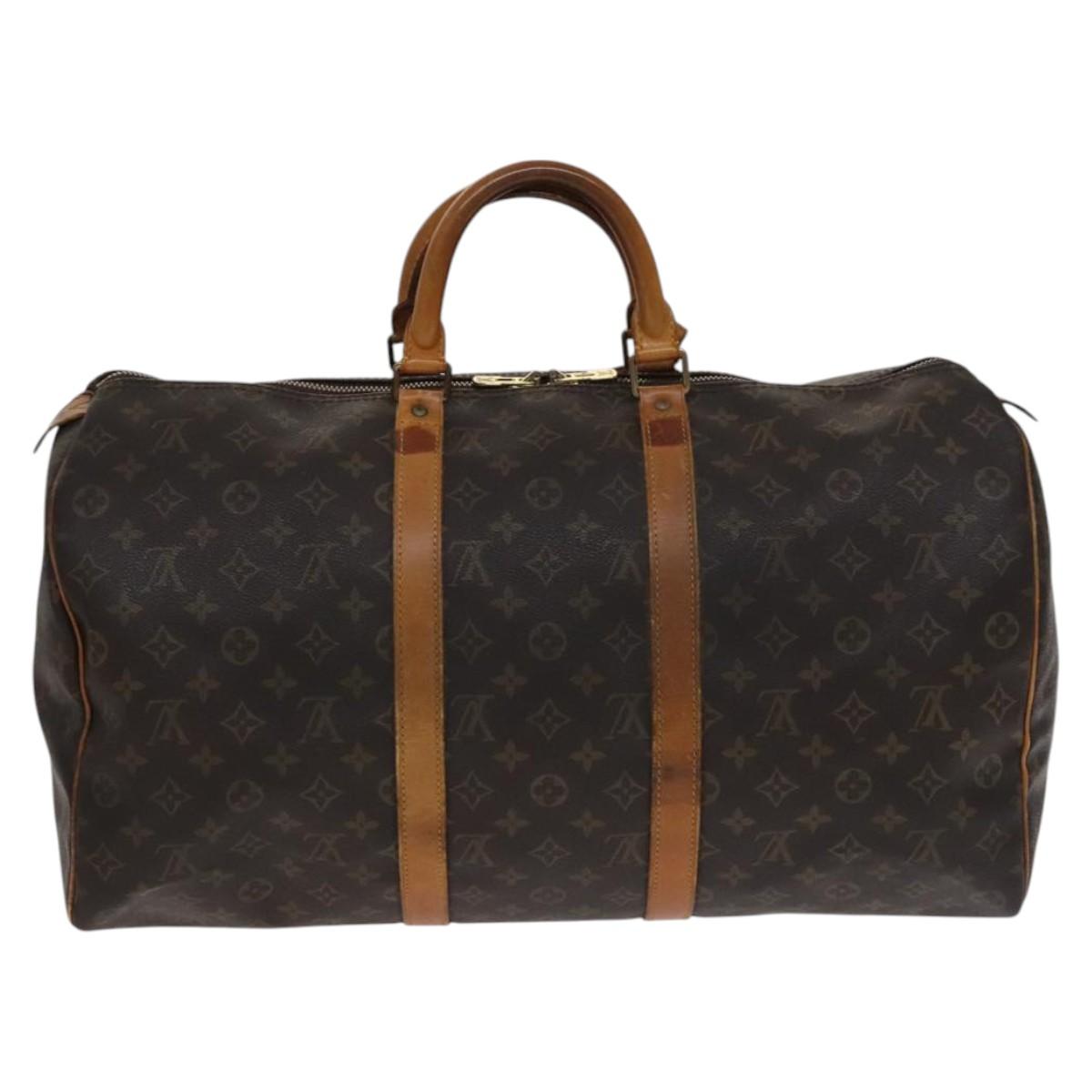 Louis Vuitton Keepall 50, Brown, Canvas, travel